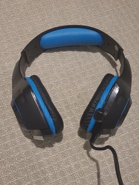 Black and Blue Gaming Headset with Microphone